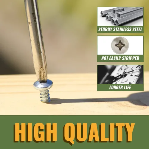 Vista 6 de LIONMAX 150 tornillos de madera de cabeza plana #8 × 3/4 pulgadas, tornillo autorroscante de acero inoxidable 304, Phillips Drive, resistente a