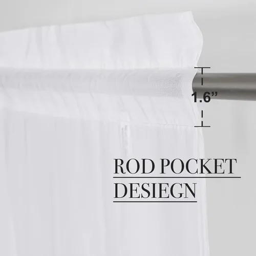 Vista 2 de NICETOWN Cortina de puerta de patio para puerta corrediza, con bolsillo para barra, elegante panel aireado y ligero para sala de estar/dormitorio