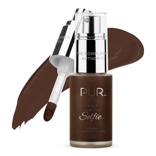 Vista 19 de PÜR MINERALS 4-in-1 Love Your Selfie Foundation & Concealer - Longwear Full Coverage Liquid Makeup Foundation with Hydrating Blend for