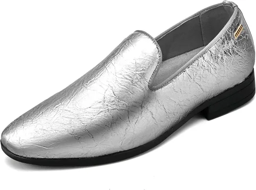 Vista 19 de UUBARIS Mocasines de vestir para hombre de esmoquin, zapatos sin cordones
