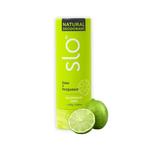 Slo Desodorante natural, ingredientes naturales, desodorante sin aluminio para mujeres, vegano, sin parabenos ni crueldad, embalaje de papel, lima y