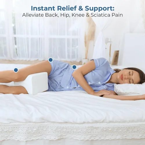 Vista 4 de 5 STARS UNITED Half Moon Bolster - Almohada semirenrollable y almohada de rodilla para personas que duermen de lado, 100% espuma viscoelástica