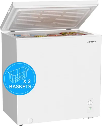 Vista 13 de BANGSON Congelador de Cofre de 3.5 Pies Cúbicos, Congelador Profundo Compacto con Canasta Removible, Termostato Ajustable, Ahorro de Energía, Mini