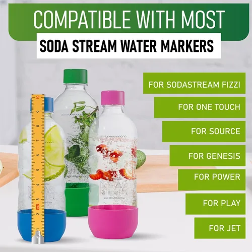 Vista 2 de Botellas de agua carbonatada de repuesto para SodaStream - 1 litro, sin BPA y a prueba de fugas
