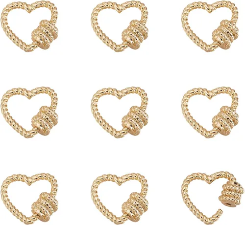 Vista 32 de Dijes de bloqueo de mosquetón de tornillo, Circonita cúbica Latón, circonita