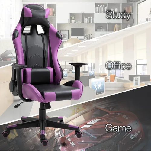 Vista 84 de Modern-Depo Black Virgo Zodiac - Silla de juegos con diseño ergonómico, giratorio y reclinable ajustable, capacidad de carga de 330 libras