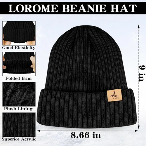 Vista 2 de Juego de 3 piezas de gorro de invierno y bufanda, gorro de punto suave y cálido, guantes para pantalla táctil, juego de bufanda de punto largo