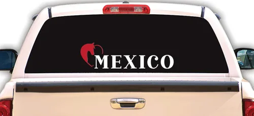 Vista 2 de Calcomanía occidental de México para Trocas Calcomanias para Autos, calcomanías mexicanas para camiones y automóviles Estilo Ranchero con Caballo