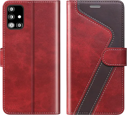 Vista 56 de Funda tipo cartera para Samsung Galaxy A13 5G, funda de cuero con tapa con bloqueo RFID, soporte para tarjetas de crédito, soporte magnético