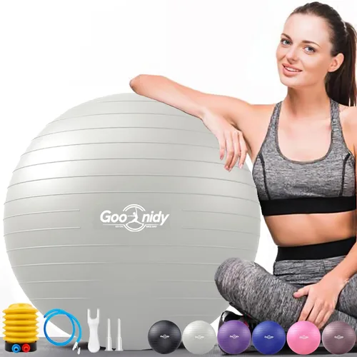 Vista 10 de Soft Exercise ball, Anti-Burst Yoga Ball Chair Supports 2200lbs, Workout Equipment w/ Pump for Pregnancy Medicine Birthing Physical Therapy