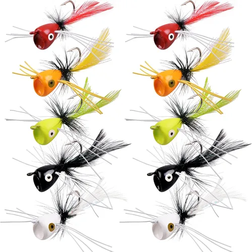 Vista 12 de OROOTL Kit de moscas para pesca con mosca, coloridos señuelos de pesca con mosca, flotadores de espuma, accesorios para trucha, panfish bluegill