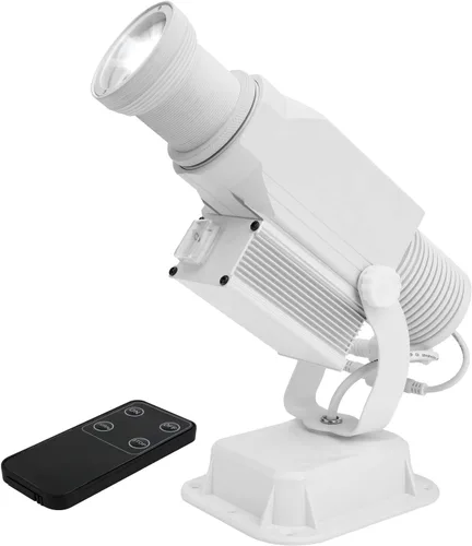 HILITING - Proyector LED GOBO de 15 W, proyector de logotipo giratorio de 1800 lúmenes, resistente al agua IP65 con control remoto, incluye GOBO de