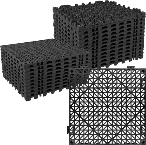 Vista 25 de ToLanbbt Cojín modular entrelazado 8P de 11.8 x 11.8 pulgadas, agujeros de drenaje de goma entrelazados antideslizantes para cubierta, ducha
