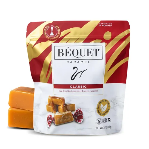 Béquet Caramelos clásicos – Caramelos gourmet suaves envueltos individualmente, sin gluten y kosher – Bolsa resellable de 24 onzas