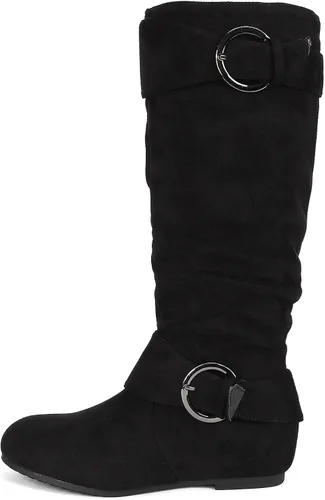 Vista 2 de DREAM PAIRS Women's Wide Calf Knee High Boots, Fur-lined Low Hidden Wedge Boots
