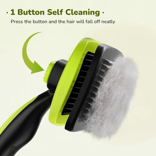 Vista 2 de Pecute Cepillo de limpieza automática para perros y gatos, cepillo ligero para perros para eliminar el pelo y masajear, cepillo para gatos que