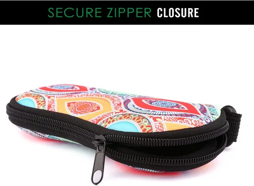 Vista 7 de MoKo - Estuche suave, ultra ligero, de neopreno, para lentes de sol, con cremallera y clip para cinturón