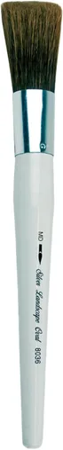 Silver Brush Limited 8036MD - Cepillo ovalado de paisaje jumbo plateado, murales grandes, caballete para pintores y muebles, tamaño mediano, mango