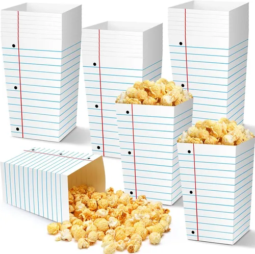 Harloon 24 cajas de palomitas de maíz para cuadernos, cajas de regalo para profesores, soportes para palomitas de maíz de graduación a granel,