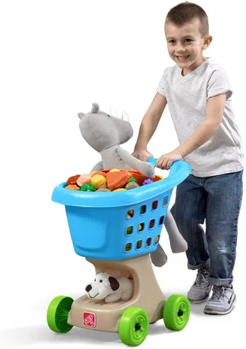 Step2 Carrito de compras Pequeño ayudante para niños, carrito de abarrotes de juego, hecho de plástico duradero, para niños de 2 años en adelante,