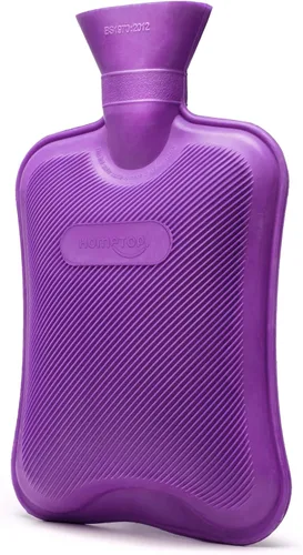 Vista 11 de Botella de agua caliente de goma Hometop Premium Classic, ideal para el alivio del dolor, terapia fría y caliente, Azul, 1