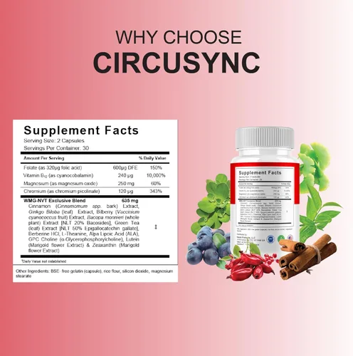 Vista 2 de BLUE VIBE Circusync Capsules, Circu Sync Advanced Daily Multivitamin Health Support and All Natural Wellness Suplemento Fórmula de Salud Circusync