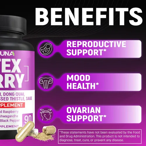 Vista 5 de Cápsulas de extracto de bayas Vitex 8050 mg 90 cápsulas - 3 meses de suministro Vitex Berry, raíz de cohosh negro, raíz de Dong Quai