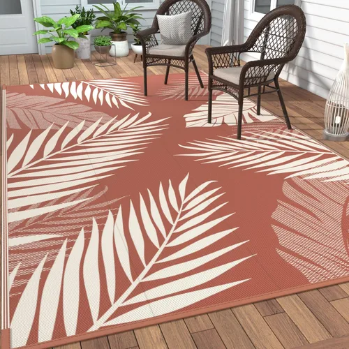 Vista 10 de GENIMO - Alfombra para exteriores de 6 x 9 pies, impermeable, reversible, de pajillas de plástico, para patio, espacios amplios, ligera