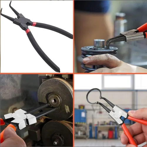 Vista 5 de Utoolmart Alicates de anillo de presión externos alicates de anillo de retención en ángulo, nariz recta, 7 pulgadas, 1 unidad