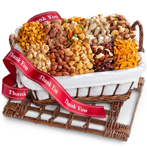 Vista 5 de A Gift Inside Cesta de regalo de aperitivos y nueces del día del padre