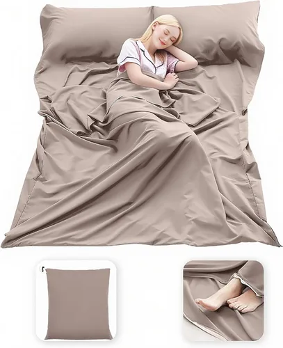 Vista 11 de Saco de dormir ligero compacto saco de dormir portátil limpio hoja de viaje camping cama para mochileros hotel senderismo