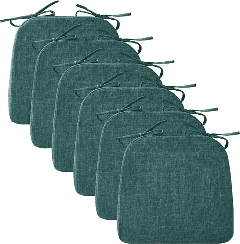 Vista 13 de Ruqmuis Cojines para sillas de comedor, cojines de asiento de 2 pulgadas de grosor para sillas de cocina, cojines en forma de D con funda lavable