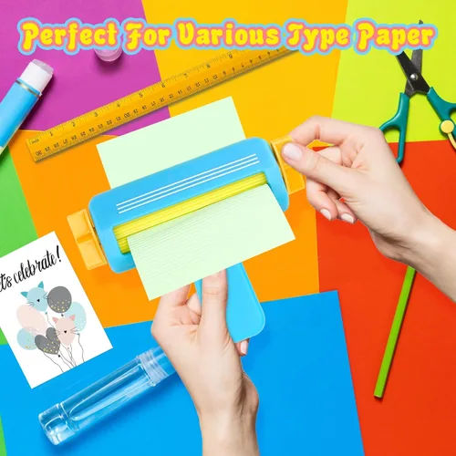 Vista 5 de Pletpet - Herramienta de crimpadora de papel, herramienta de fabricación de forma de onda, pequeño engarzador de papel para manualidades, Azul