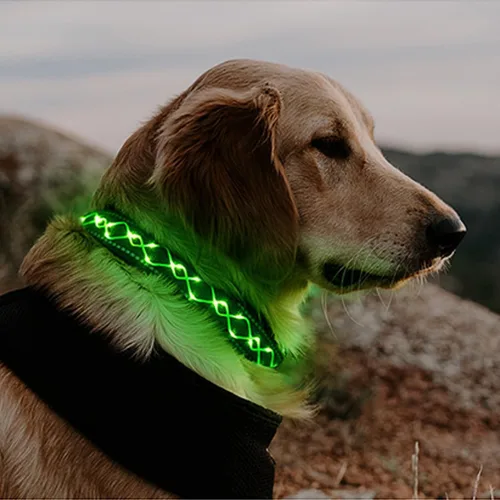 Vista 8 de Luwint Correa LED retráctil para perro de 8.8 pies, correas iluminadas para perros para caminar por la noche, correa iluminada impermeable Leash