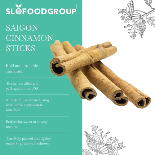 Vista 6 de Slofoodgroup Palitos de canela Saigon, Quills de canela de Vietnam para cocinar y hornear (16 onzas)