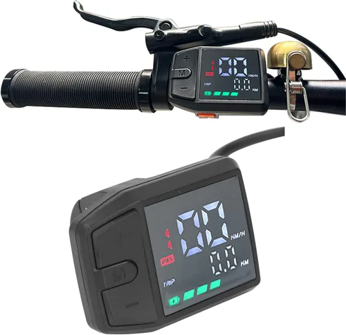Vista 5 de Focket Computadora de bicicleta, pantalla de kilometraje de engranajes de potencia de velocidad IP65, pantalla LCD de bicicleta eléctrica DC 24 V 36