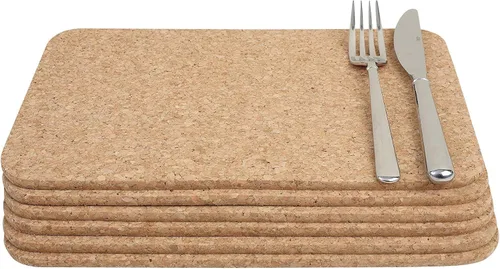 Vista 7 de T & G mesa rectangular esteras en corcho, 28 x 20 x 0,6 cm, 6 unidades)