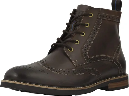 Vista 5 de Nunn Bush Odell Wingtip Vestido Casual Chukka Bota, Tan Crazy Horse Negro(Black Tumbled)