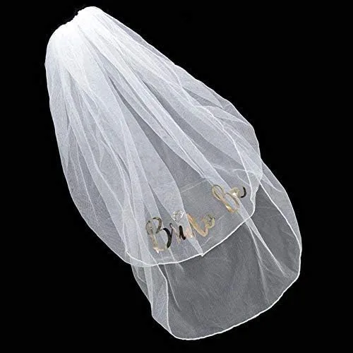 Vista 2 de MOHLX Bride To Be Veil Bachelorette Party Supplies Bridal Shower Decoration Accessories Gift Engagement Decoration