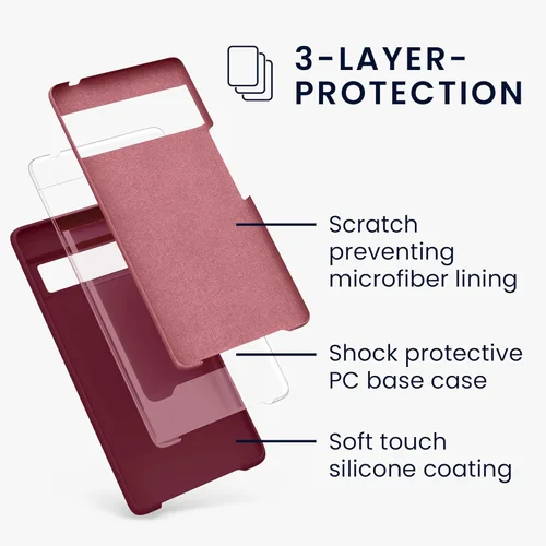 Vista 18 de kwmobile Funda Compatible con Google Pixel 6 Pro - Funda de teléfono de silicona TPU con acabado suave - Azul Arrecife