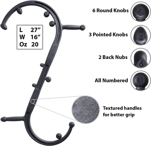 Vista 7 de Body Back Buddy Elite - Herramienta de masaje de punto de activación, masajeador de cuello y espalda, masajeador manual, bastón de masaje, removedor