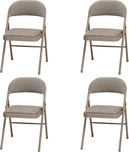 Vista 17 de MECO Paquete de 4 sillas plegables acolchadas, silla plegable de tela Corrin acolchada, cinabrio