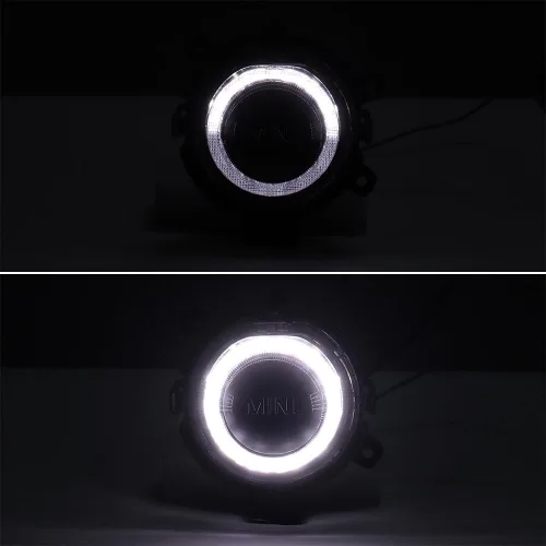 Vista 6 de 2 luces antiniebla para parachoques delantero con lente transparente, DRL, xenón, blanco, izquierda, lado derecho, compatible con BMW Mini F54