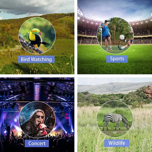 Vista 6 de Telescopio monocular de 16 x 52 pulgadas con soporte para teléfono inteligente y trípode monoculares compactos de prisma de alta potencia