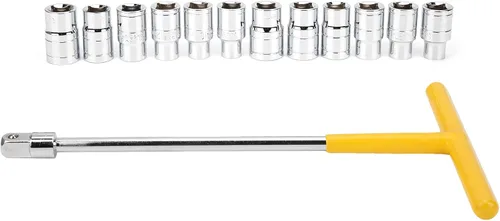 Llave de zócalo, 13 piezas en forma de T de la manga de la barra del coche del vehículo de las herramientas de mantenimiento de la máquina de acero