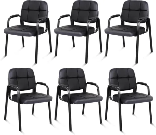 Vista 31 de CLATINA Silla de recepción de invitados, sillas de sala de conferencias, sillas de sala de espera con brazos acolchados, silla de escritorio sin