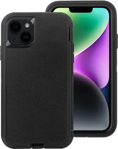 Funda para iPhone 14 (6.1"), resistente protección contra caídas, resistente a prueba de golpes, a prueba de polvo, 3 capas, funda protectora
