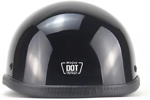 Vista 2 de Motorcycle Half Helmet Beanie Cruising Skull Cap Small Helmets for Motorbike Scooter Chopper Moped Scooters Electric DOT