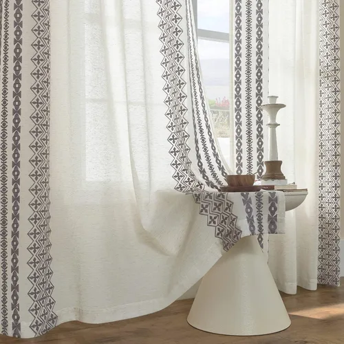 Vista 11 de Cortinas de Lino Natural de 63 Pulgadas de Largo, Juego de 2 Paneles para Sala de Estar y Dormitorio, Cortinas Semitransparentes con Ojales que