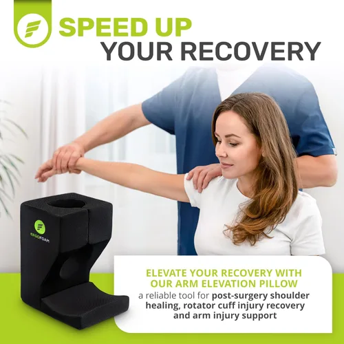Vista 8 de ErgoFoam Almohada de cirugía de hombro para dormir - Almohada para manguito rotador - Almohada poscirugía de hombro